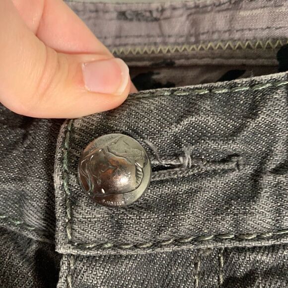 Stitch’s Jeans Women’s 33 Grey Bootcut Distressed Denim Bullet 100% Cotton - Picture 5 of 16